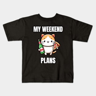 Cat My Weekend Plans Kids T-Shirt